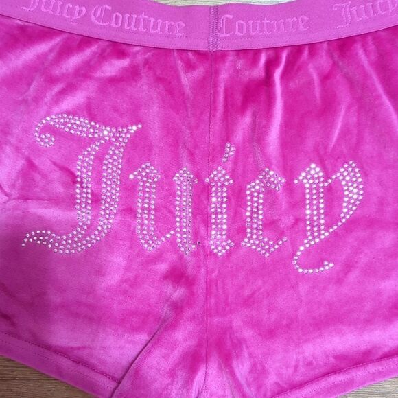 Juicy Couture Sleep Short soft velour soft raspberry pink L - Picture 5 of 8